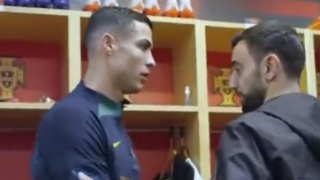 Cristiano Ronaldo dan Bruno Fernandes. [X]